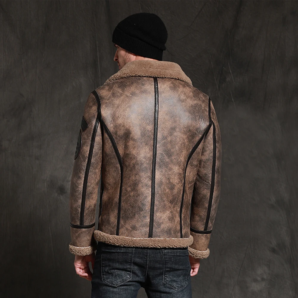 SANI 2019 Новинка джунгли коричневая овчина Мужская Зимняя Толстая теплая пальто