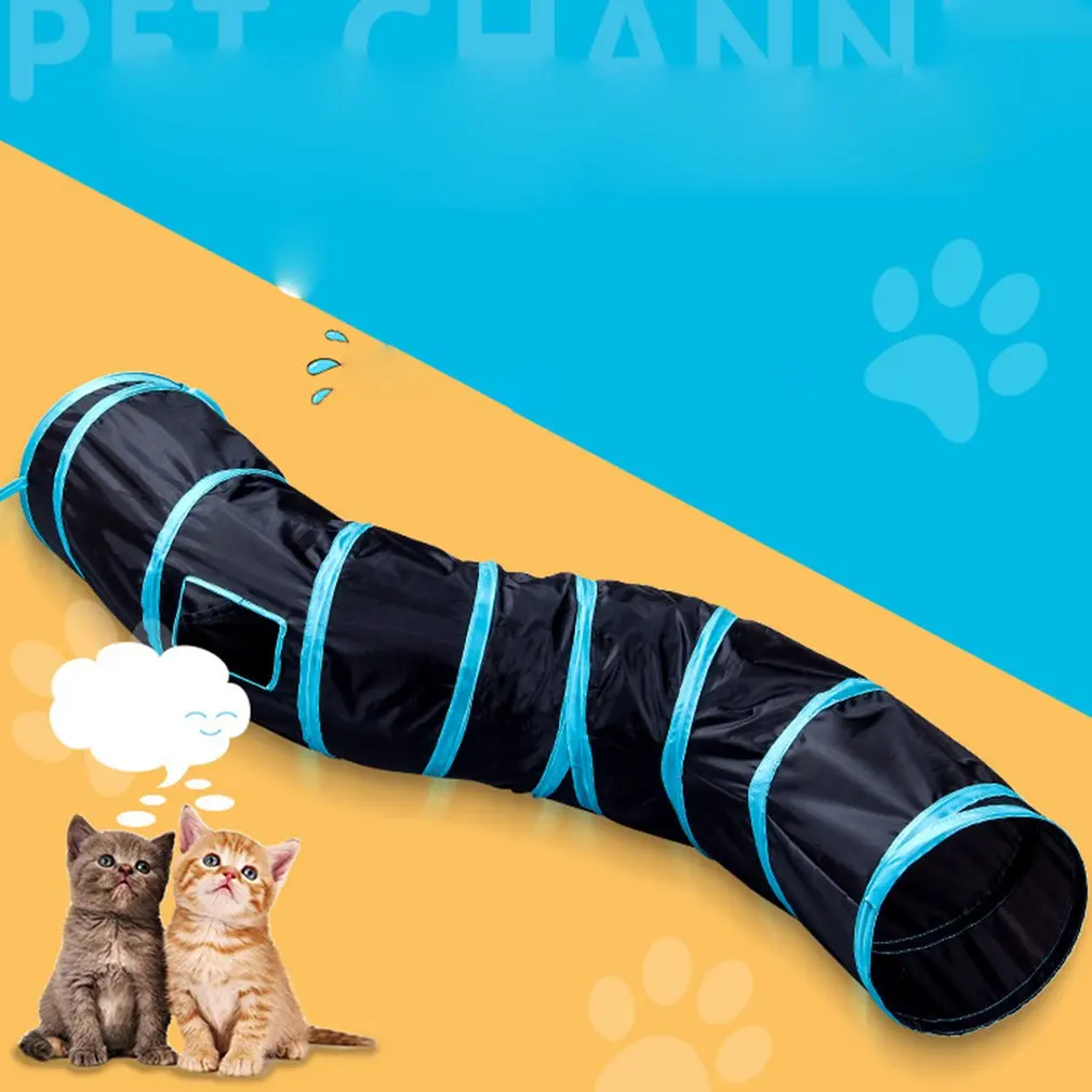 

Игрушка для кошек S-образный туннель для кошек складной канал для кошек вращающийся Дракон кошка колокольчик аксессуары для домашних живот...