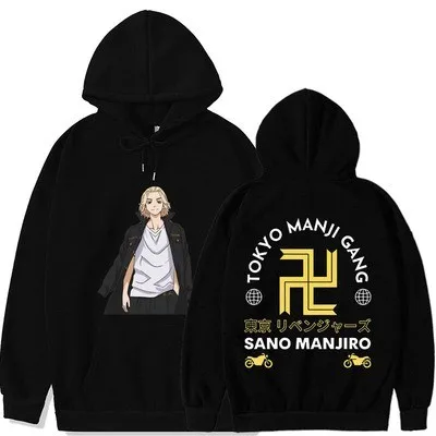 

Толстовка с капюшоном для мужчин и женщин, худи с принтом Токио, мандзи Банни, Мстители, аниме Сано манжиро, Повседневная теплая толстовка с ...