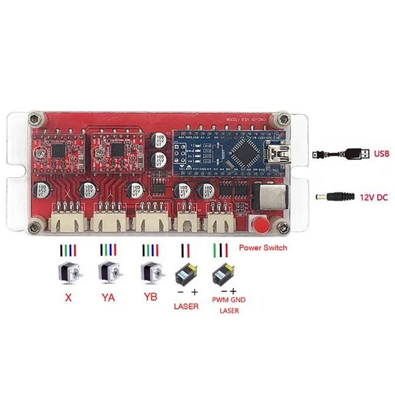USB XY 2 осевая плата управления драйвер CNC резак гравировальный станок часть