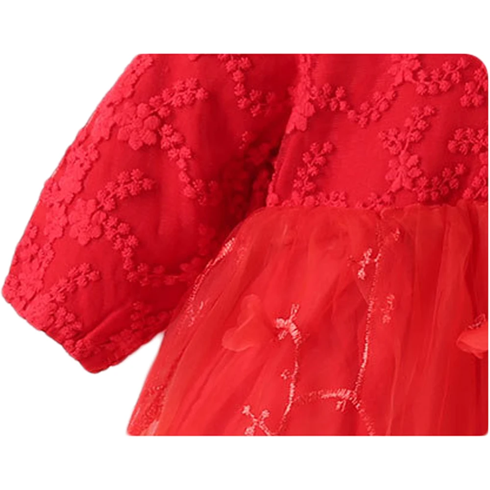 Платье принцессы для девочек одежда с длинными рукавами и бантом детей от 3 до 12