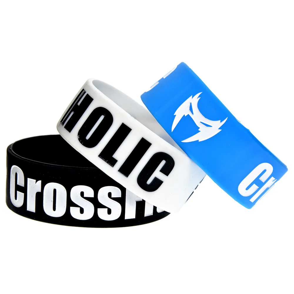 

Fashion soft silicone bracelet 1 inch wrist band sports fitness bracelet hot sale