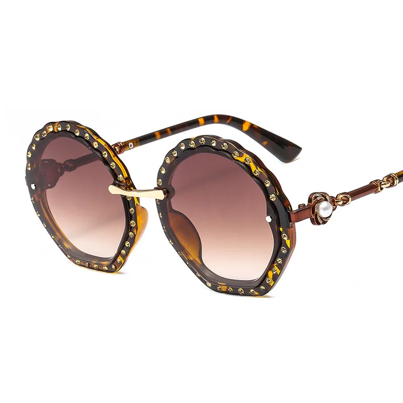 Солнцезащитные очки с цветочной инкрустацией без рамки копировальная пленка