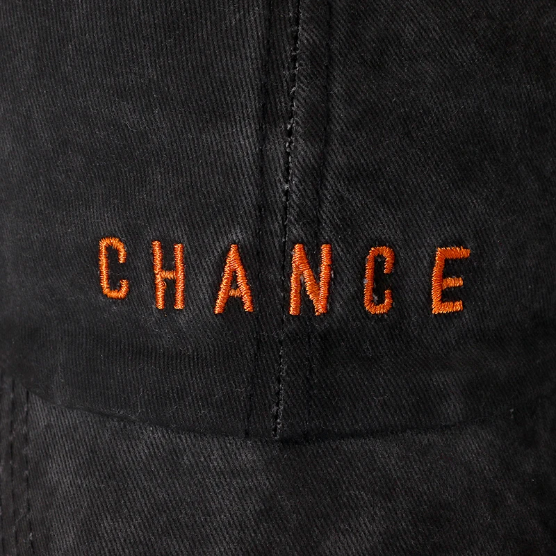 

New Fashion CHANCE Letter Embroidered Baseball Cap High Quality Casual Hat Man Woman Adjustable Washed Cotton Vintage Cap