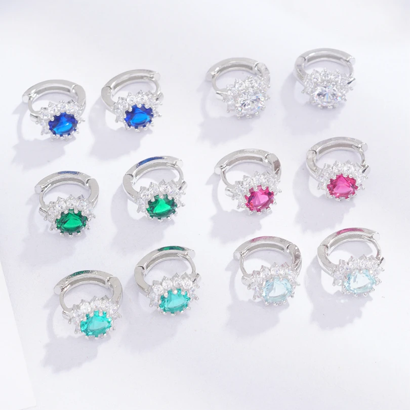 6 цветов круглые маленькие серьги кольца для женщин хрустальные обручи Женские