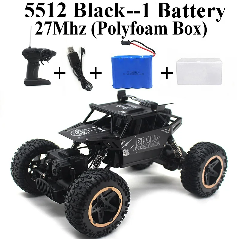 5512-Black-Set-1 1:16 машинка на радиоуправлении 4WD 2,4 Ghz Рок Гусеничный пульт дистанционного управления игрушки машины на радиоуправлении игрушки для детей 8888 - Цвет: 5512-Black-Set-1