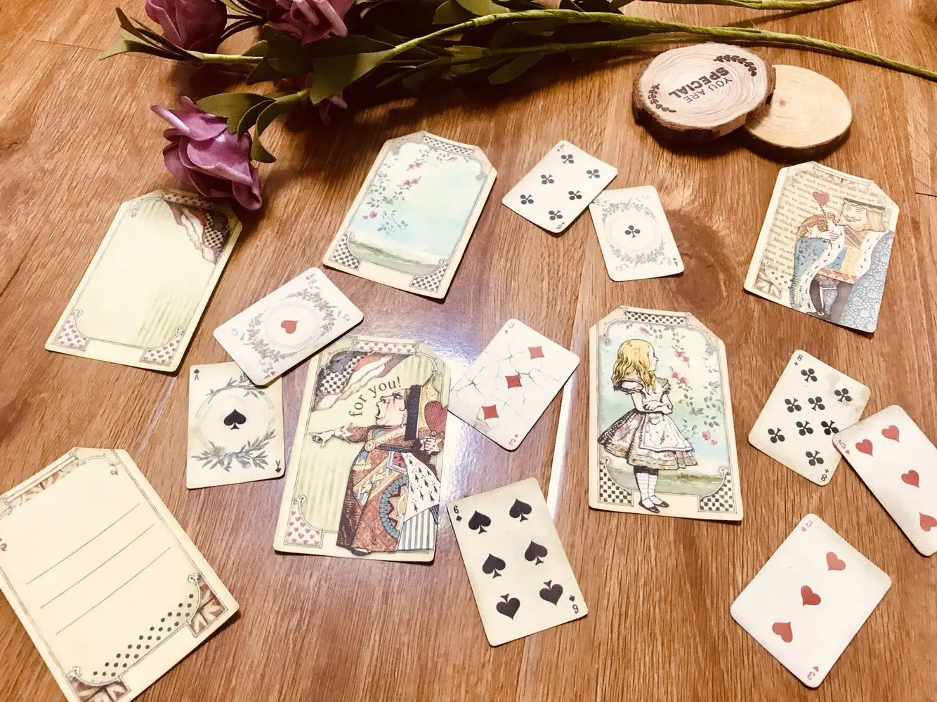 55 шт., вечерние винтажные этикетки для чая Alice, нотки, чайные горшки, кролики, ретро-рамки, старые покерные материалы, поделки, лог-открытки