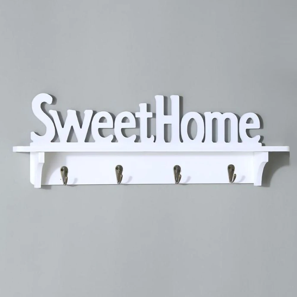 Полки для шляп ключницы 4 крючка полка хранения настенная домашняя с надписью Sweet