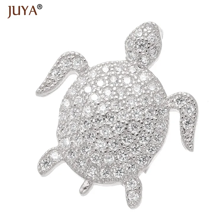 silver Juya Горячая Мода Подвески для изготовления ювелирных изделий милая Черепаха/медведь/Слон/лиса Животные Подвески модные подвески в виде сердечка с цветком - Окраска металла: silver