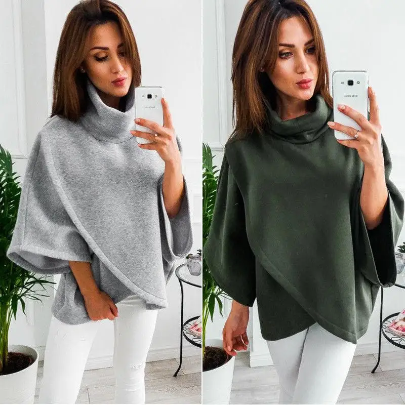4 цвета S XL женское свободное пончо из шерсти летучая мышь зимнее теплое пальто