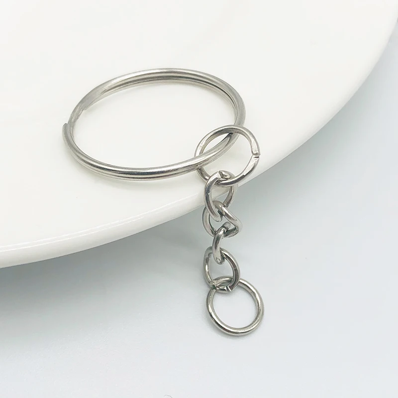 

10pcs/lot Silver Plated Metal Blank Keyring Keychain Split Ring Keyfob Key Holder Rings Women Men DIY Key Chains Accessorie