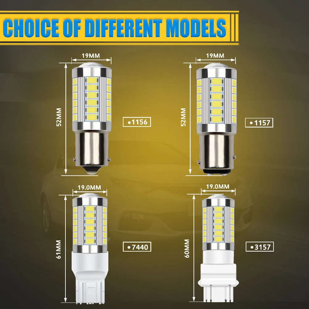 2 шт. светодиодсветодиодный лампы 1156 BA15S P21W 7506 7508 BAY15D W21W 1157 P21/5W R5W T20 T25 5630SMD |