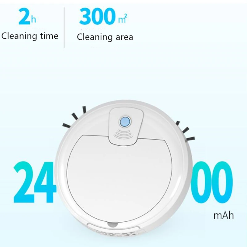 

Rechargeable Smart Robot Vacuum Cleaner 3 in 1 2000Pa USB Auto Smart Sweeping Dry Wet Mop Strong Suction Sweeper