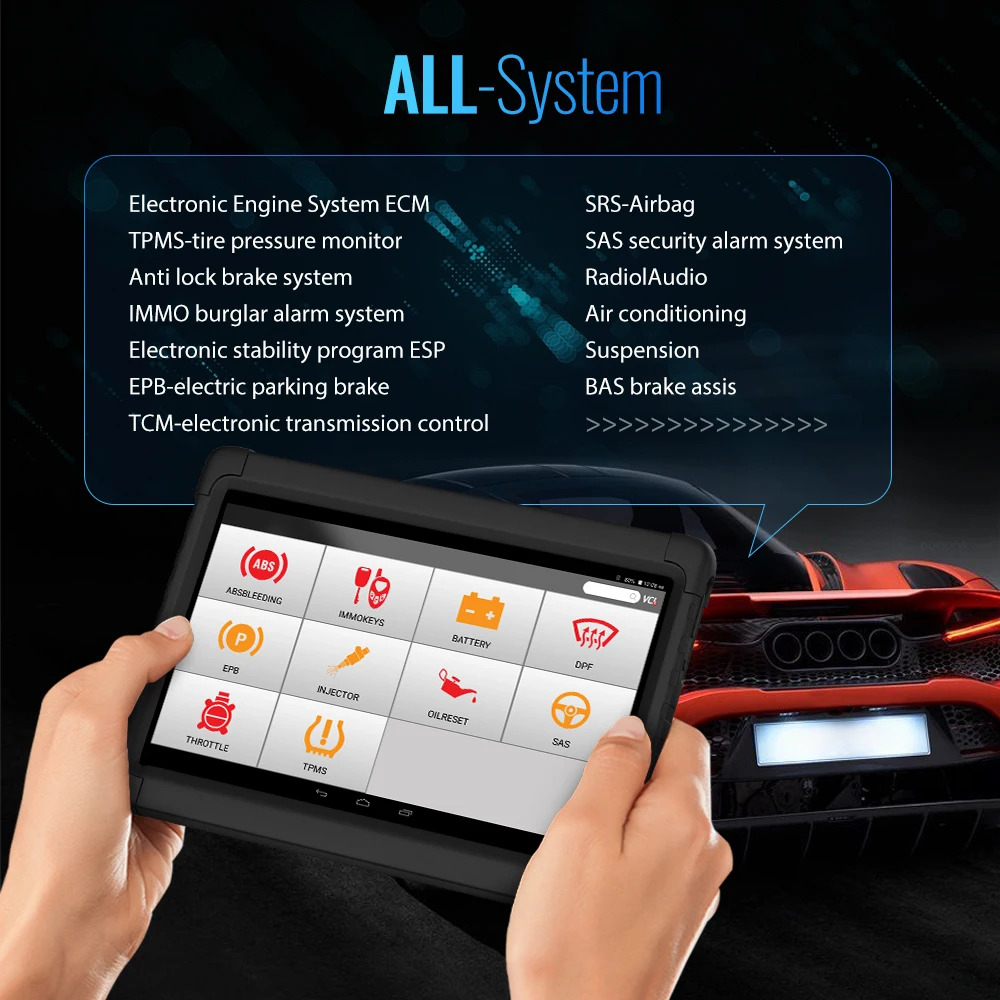 ANCEL X6 Авто сканер Wifi Полная система OBDII Автомобильный ABS SRS Подушка безопасности SAS