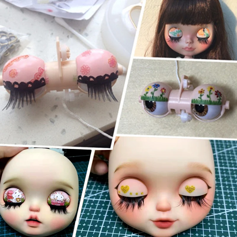 

Кукла-веревка Blyth с подвижными глазами, игрушка «сделай сам» с рамой для глаз, шарнирная кукла OB24, подарок для практики макияжа в стиле аниме