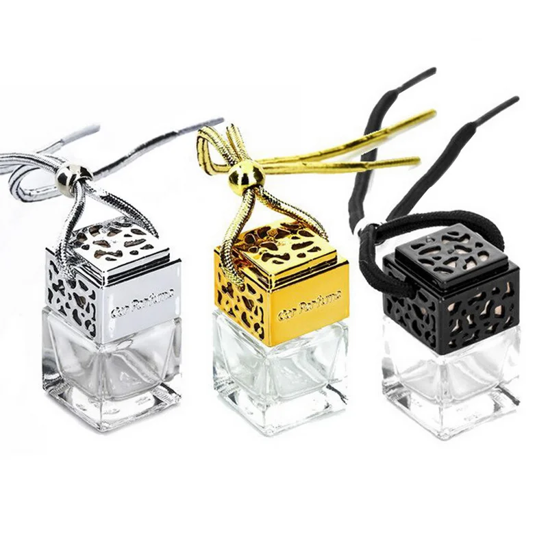 

Car Hanging Air Freshener Empty Glass Bottle Perfume Rearview Mirror Ornament Car-styling Essential Oils Fragrance