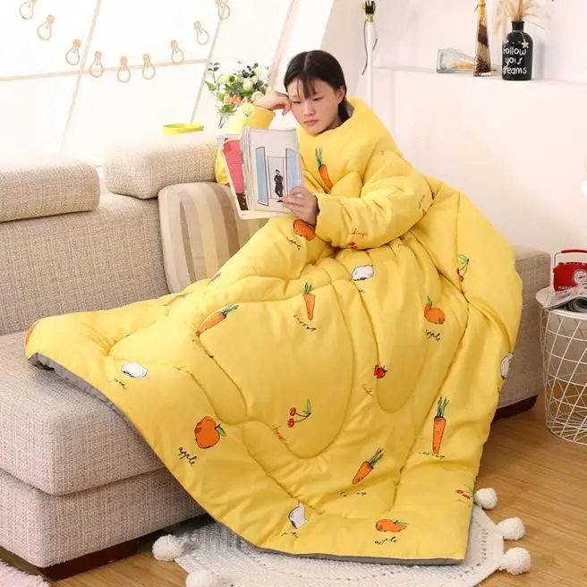 

Winter Wearable Comforter Kids Duvet with Stuffing Patchwork Quilt Warm Bed Blanket 150*200cm Muti-use Cover Leopard Sofa Throw