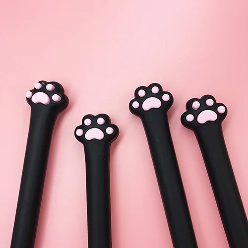 

Cute Kawaii Cat Paw Soft Slicone Gel Pen Rollerball Pen School Office Supply Student Stationery 0.5mm Black Ink