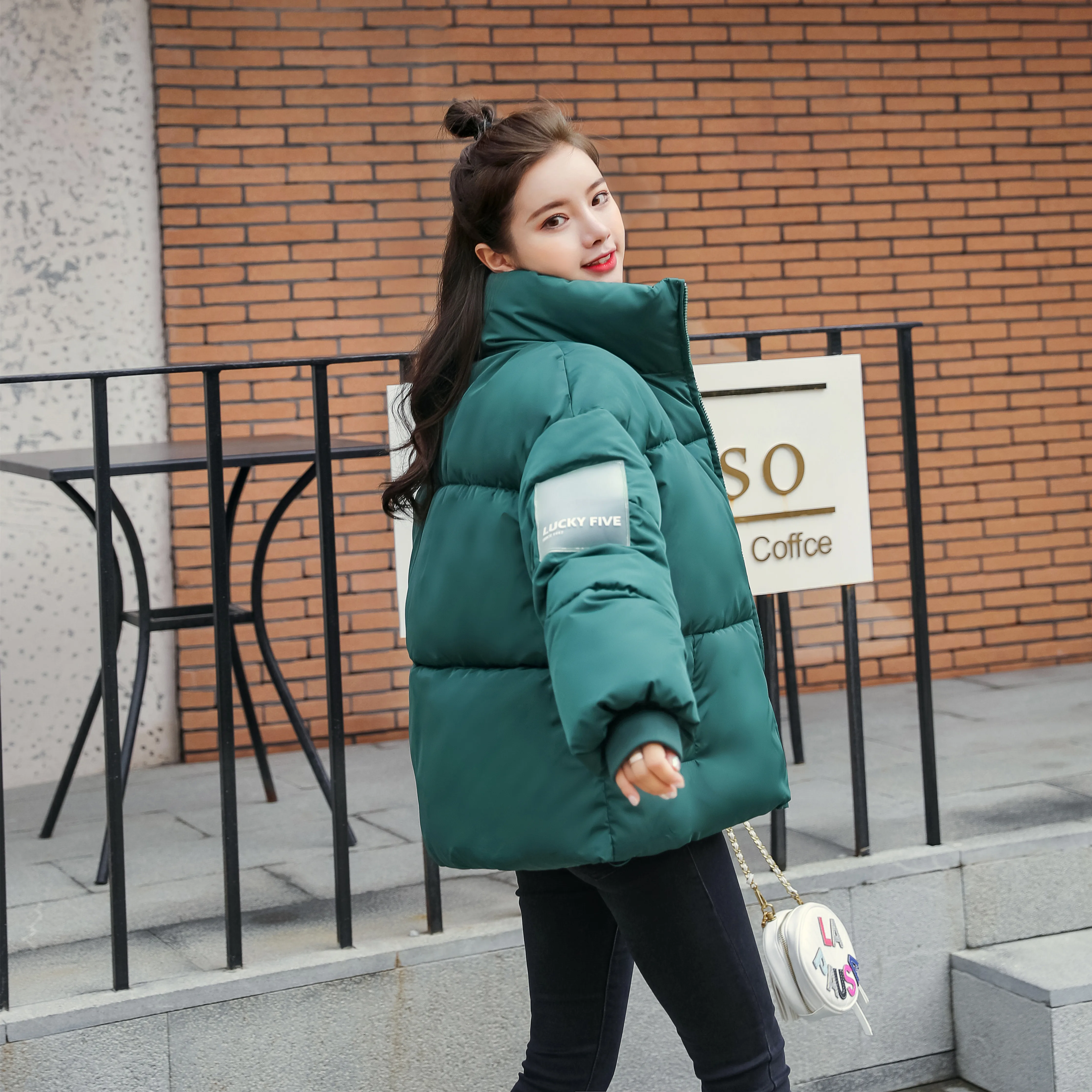 Женская короткая куртка с хлопковой подкладкой Abrigos Mujer Invierno зимняя большого