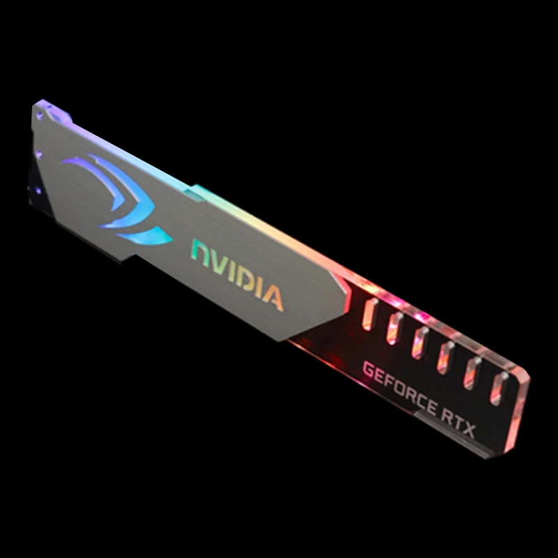 Silver NVIDIA 3PIN Поддержка графической карты GPU держатель кронштейн VGA Рамка подставка алюминий+ акрил ROG 12V 4PIN RGB/5 V 3PIN ARGB ASUS AURA SYNC Symphony - Blade Color: Silver NVIDIA 3PIN