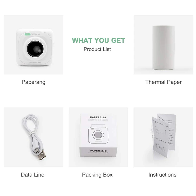 Портативный термопринтер PAPERANG P1 Bluetooth 4 0 беспроводное подключение к фототелефону