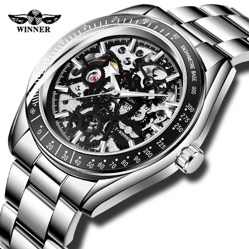 Лидирующий бренд роскошные мужские прозрачные автоматические механические часы