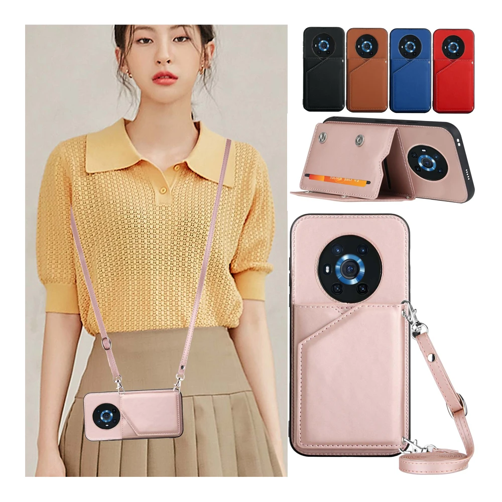 

For Mi 10T Lite Redmi 9C K40 Gaming Edition 9a 9t Redmi Note 10 9 Pro Card Holder Lanyard Crossbody Detachable Neck Strap Case