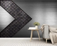 modern minimalist 3d three dimensional geometric metal texture tv background wall custom wallpaper wall covering