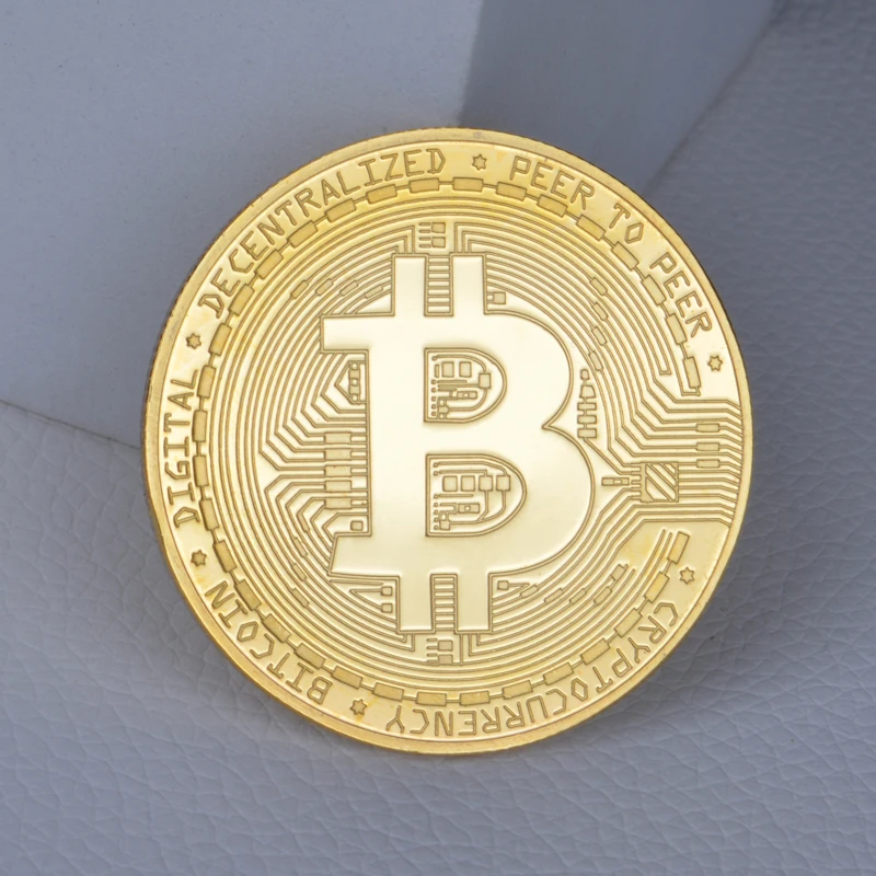 Позолоченная коллекция монет для биткоина отличный подарок искусства