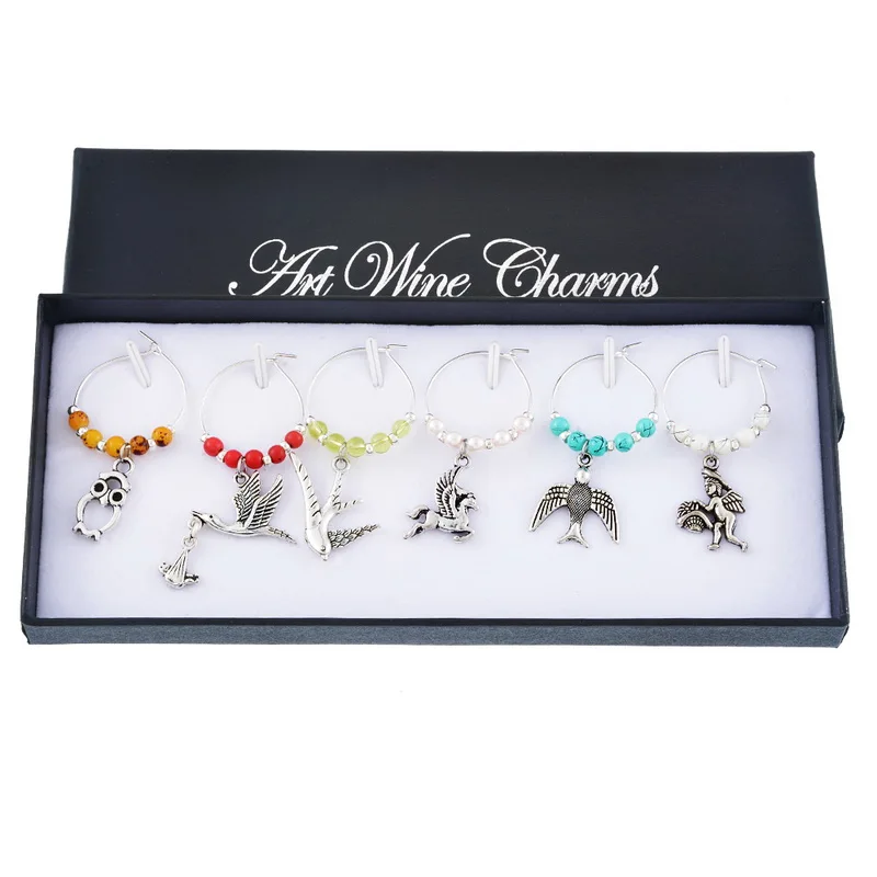 6 шт./кор. хрустальные подвески для Винных Бокалов ярлыки стебля маркеры напитков