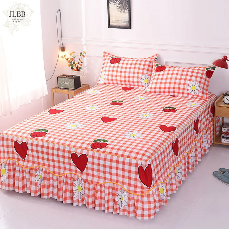 

Ruffled Bed Skirt Bedcover Fitted Sheet Cover Bedspread Bedroom Bedsheets Home Textile Skirt Full Queen King Bed Spread F0392