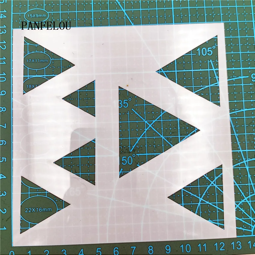13*13 см угол магических трафаретов для скрапбукинга спрей Пластиковая форма Щит DIY