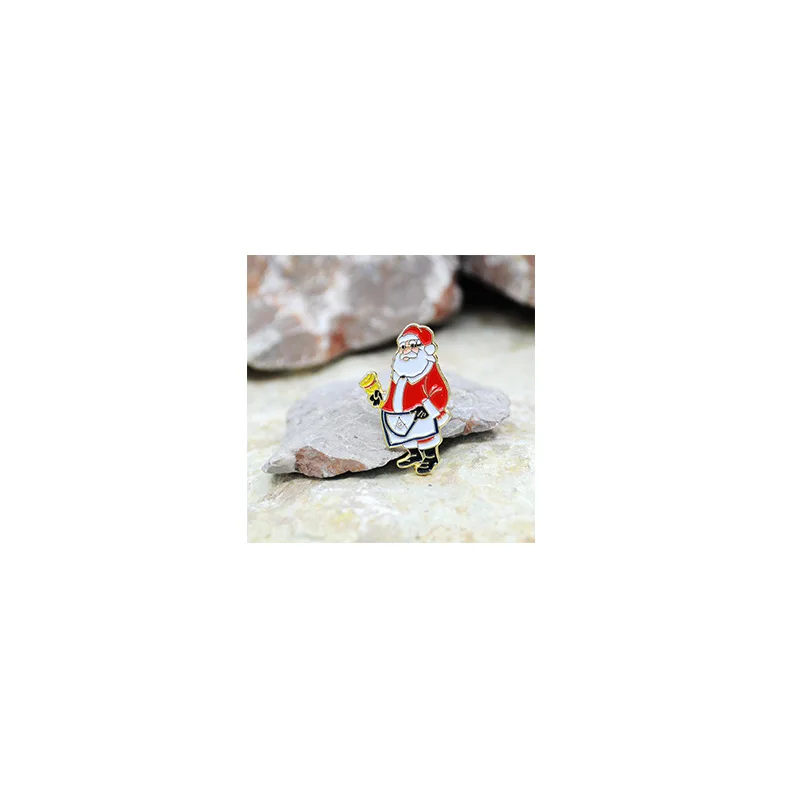 

Classic Personality Santa Masonic Brooch Fashion Men's and Women's Gold Color Brooch Trend Men's and Women's Christmas Gifts