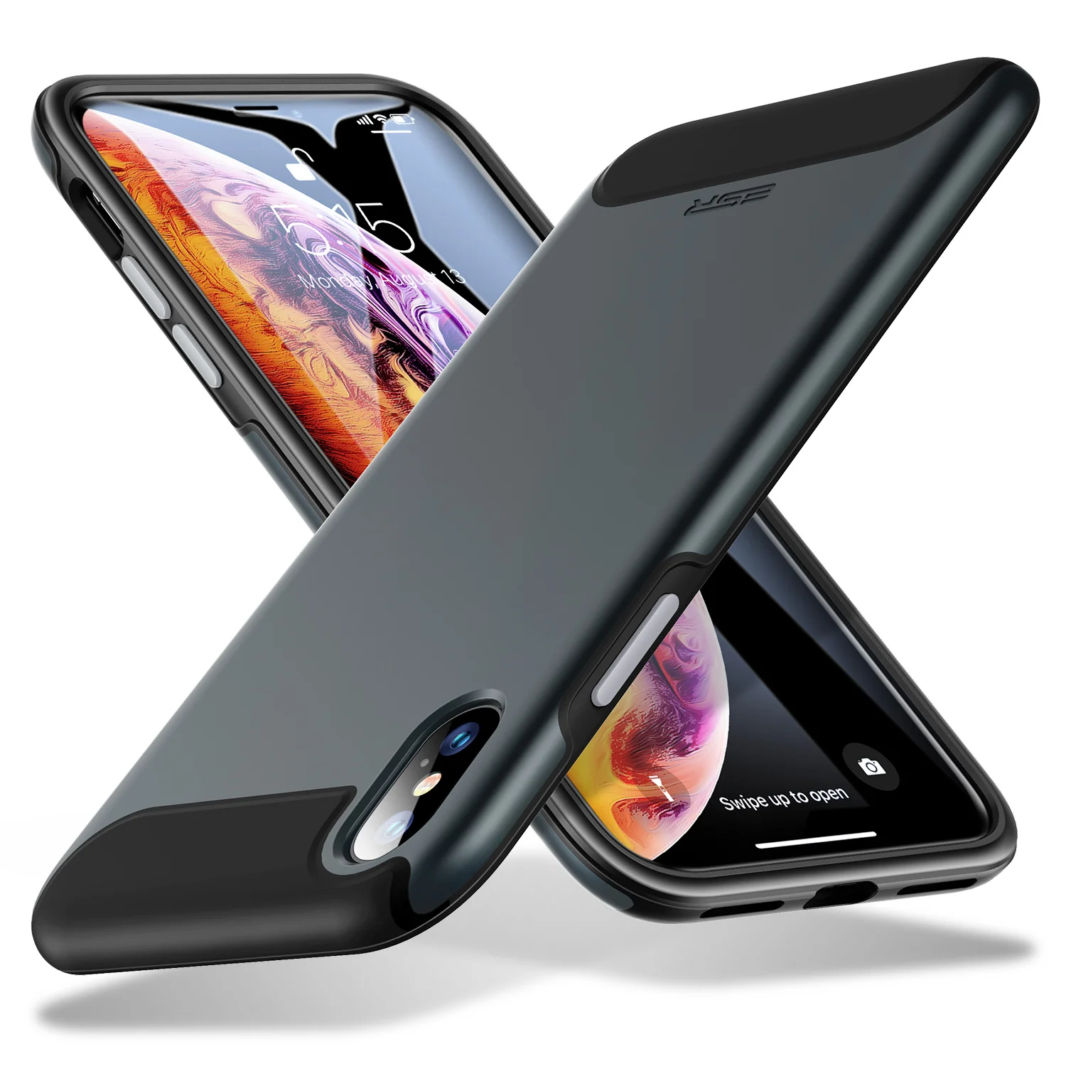 Black ESR Rambler Прочный сверхпрочный чехол для iPhone X/XS/XR/XS Max бампер Броня чехол 360 Защитный амортизирующий ТПУ чехол XS чехол - Цвет: Black