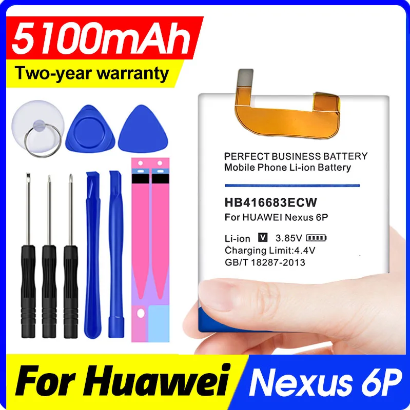 Batería de teléfono Hb416683ecw para Huawei Nexus 6p H1511 H1512, repuesto