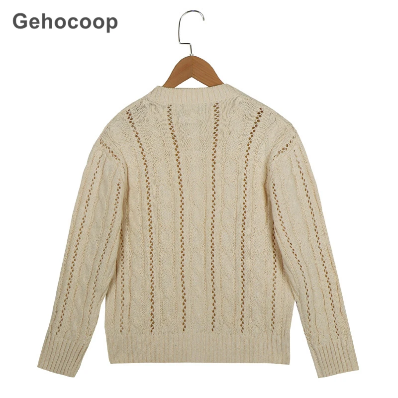 

Women's Cardigan Knitted Long Sleeve Winter O-neck Single Breasted Crochet Casual Sweater Female Vintage Cardigans Women Tops