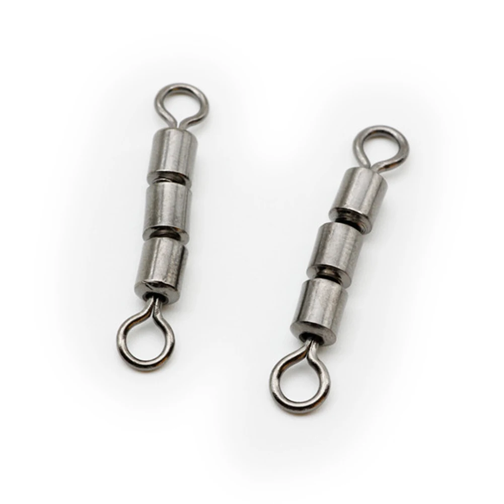 

Rolling Spinning Lightweight Stainless Steel Portable Flexible Fishing Swivels Quick Connect Triple High Tensile Bearing