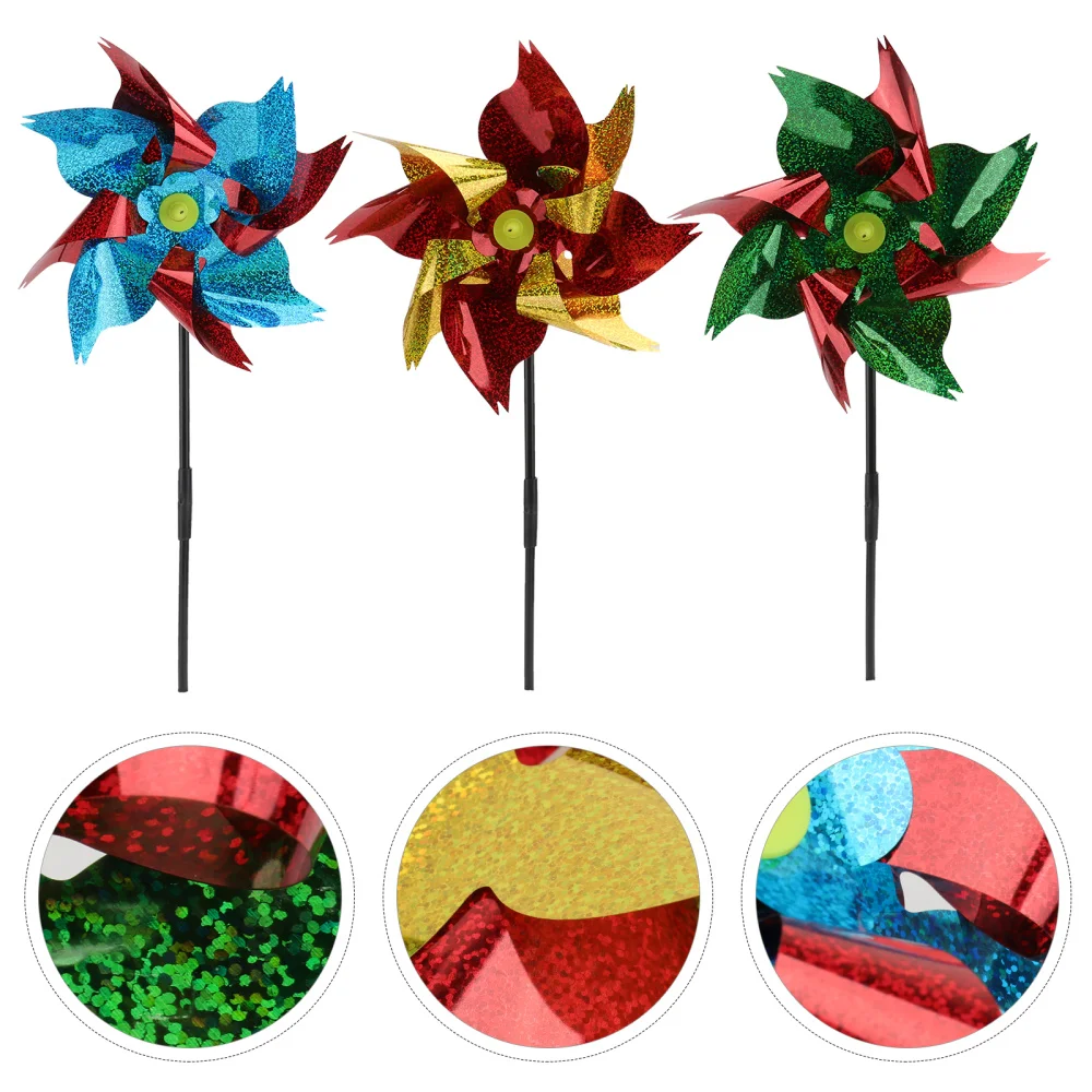 

3Pcs Rotating Windmill Ourdoor Decorative Windmill Garden Balcony Pinwheels