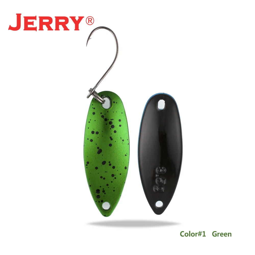 Jerry stream& области форели ложки небольшой светильник вес блесны Высокое качество рыболовные приманки один крючок жесткие приманки - Цвет: green