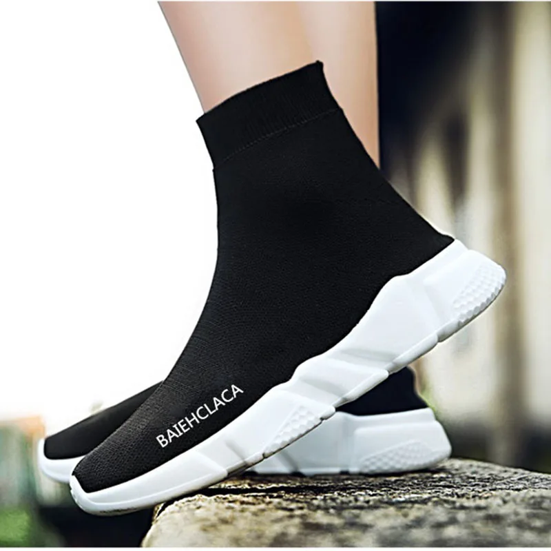 

Socks Shoes High-top Unisex Flats Spring Brand Casual Sports Running Shoes Stretch Fabric Comfortable Sneakers 2021 New