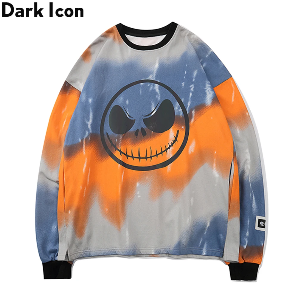 Свитшот мужской с лазерной завязкой Dark Icon уличная одежда свободного покроя в