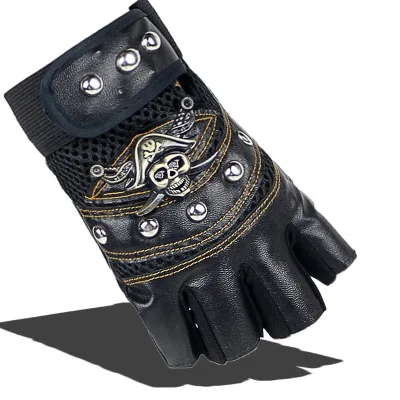 Half finger leather gloves tactical army fan hoe outdoor men and women eat chicken riding pirate imitation | Аксессуары для одежды