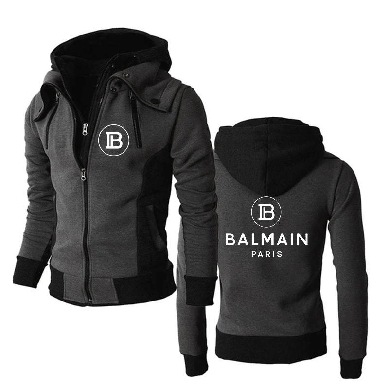 

New Hot High Quality Fashion Men's Winter Pullover Coat Jacket 3 Colors Zip up Hooded Scarf Casual Bomber Hoodies Male Outwear