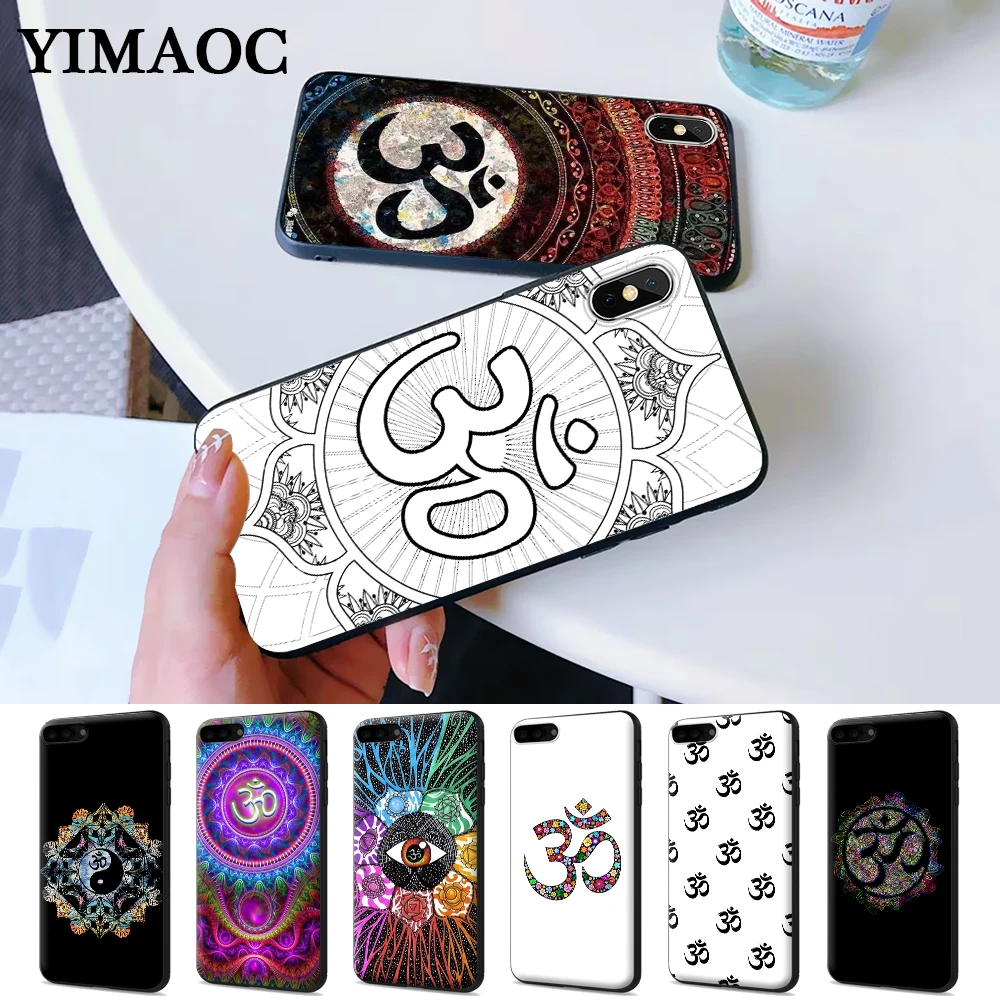 Цветочный Ом Йога АУМ om Яги роскошь силиконовый чехол для iPhone 5 5S 6 6S Plus 7 8 11 Pro X XS Max