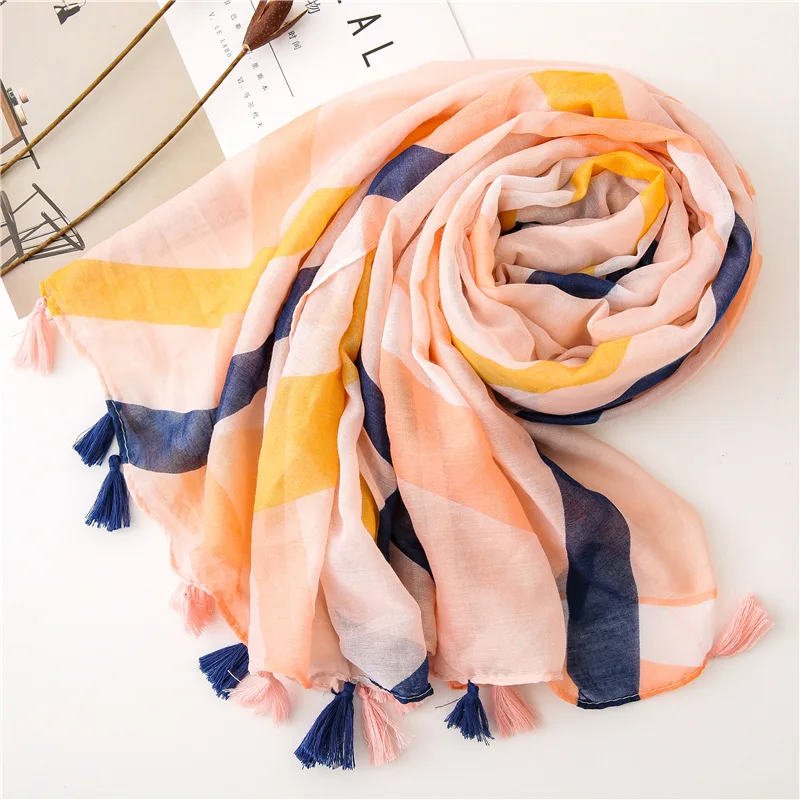 style 6 Женский осенне-зимний богемный этнический длинный цветной геометрический шарф с принтом и кисточками люксовый бренд хиппи дизайнерский шарф глушитель - Цвет: style 6