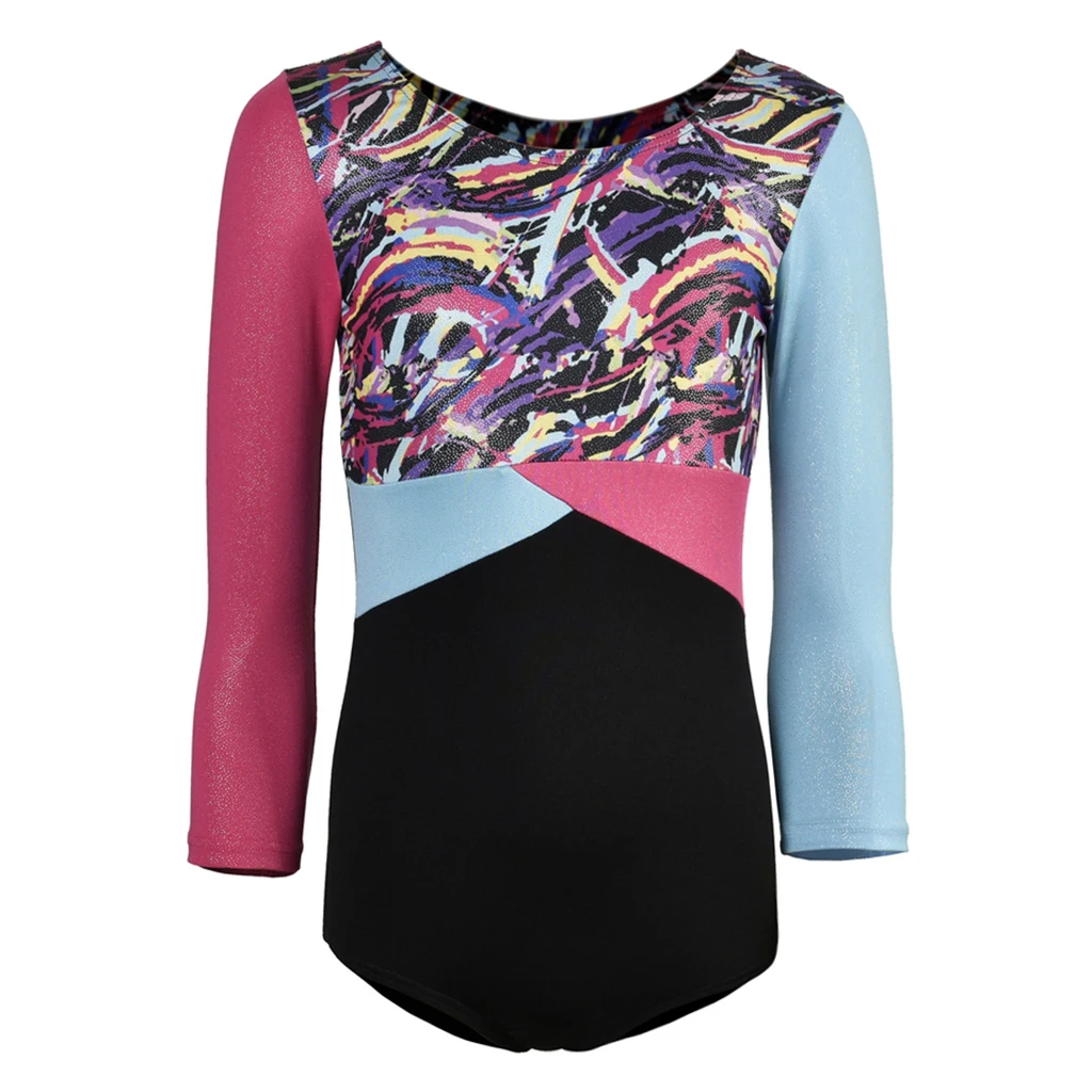 

Girls' Gymnastics Bodysuit Ballet Dance Leotard Long Sleeve Costume Teamwear