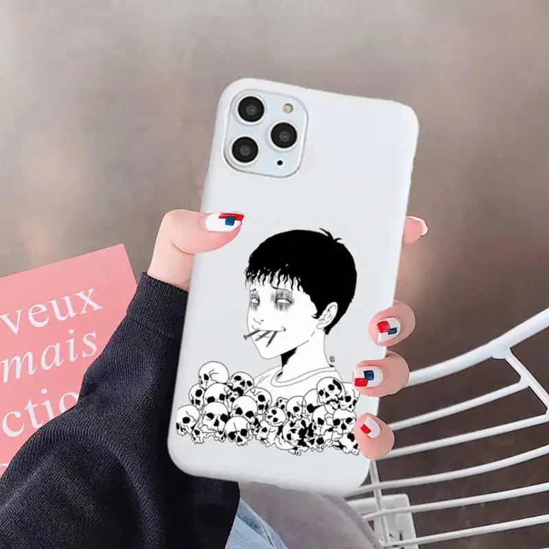 

Junji Ito Collection Tees anime Phone Case Candy Color for iPhone 6 7 8 11 12 s mini pro X XS XR MAX Plus