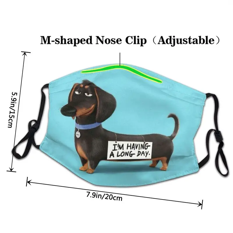 Маска для лица Kawaii такса Пылезащитная маска взрослых барсука сосисок и