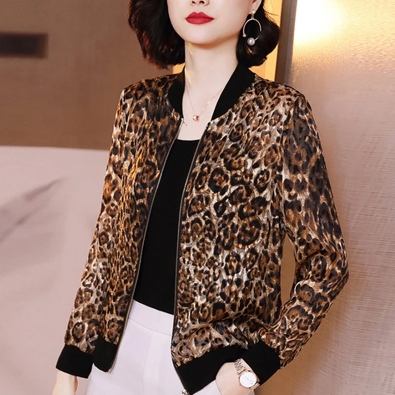 Размера плюс женская с принтом Базовая куртка длинным рукавом тонкая одежда