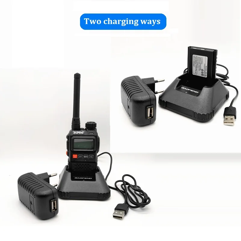 BAOFENG UV-3R PLUS Portable CB Radio Comunicador Long Range Walkie Talkie UHF VHF Ham Mini Transmitter UV 3R + Antenna | Мобильные